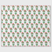 Funny Santa's Elf Wearing Facemask 2020 Kerstmis Cadeaupapier (Vlak)