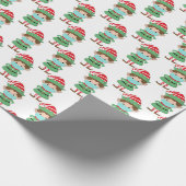 Funny Santa's Elf Wearing Facemask 2020 Kerstmis Cadeaupapier (Hoek)