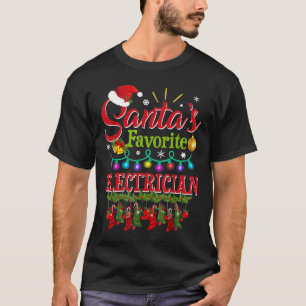 Funny Santa's favoriete elektricien kerstman T-shirt