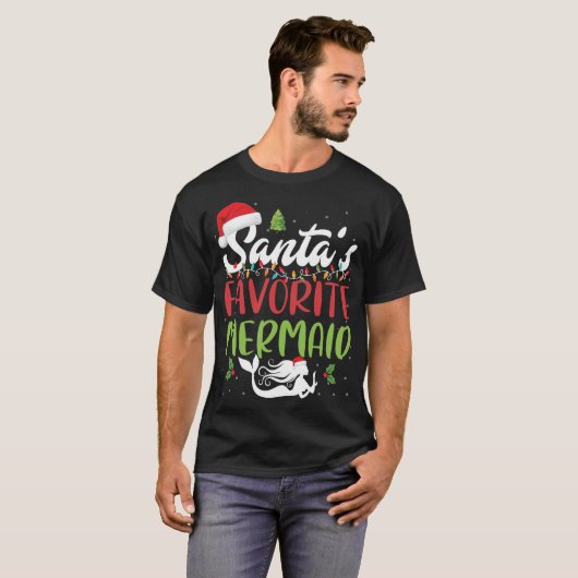 Funny Santas Favoriete kerstkerstkerstkerstman  T-shirt (Voorkant volledig)