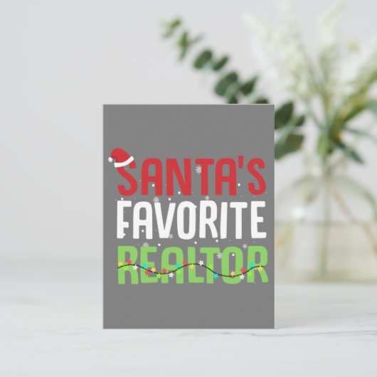 Funny Santa's favoriete Realtor Estate Agent Xmas Briefkaart (Staand voorkant)
