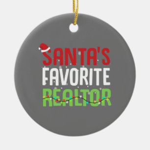 Funny Santa's favoriete Realtor Estate Agent Xmas Keramisch Ornament