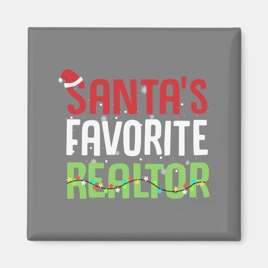 Funny Santa's favoriete Realtor Estate Agent Xmas Magneet (Voorkant)