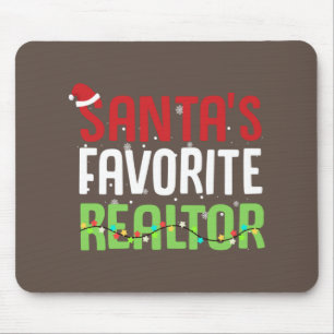 Funny Santa's favoriete Realtor Estate Agent Xmas Muismat