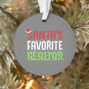 Funny Santa's favoriete Realtor Estate Agent Xmas Ornament