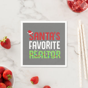 Funny Santa's favoriete Realtor Estate Agent Xmas Servet
