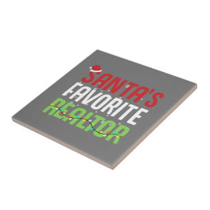 Funny Santa's favoriete Realtor Estate Agent Xmas Tegeltje