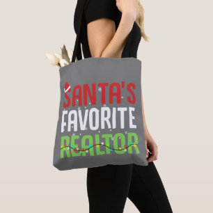 Funny Santa's favoriete Realtor Estate Agent Xmas Tote Bag