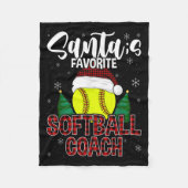 Funny Santa's favoriete Softball Coach-kerstbal Fleece Deken (Voorkant)