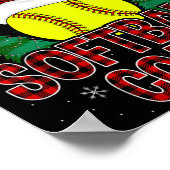 Funny Santa's favoriete Softball Coach-kerstbal Poster (Hoek)