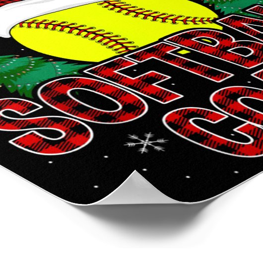 Funny Santa's favoriete Softball Coach-kerstbal Poster (Hoek)