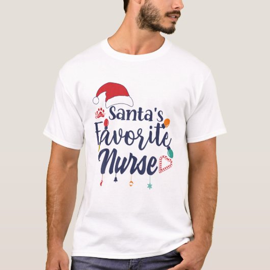 Funny Santa's favoriete zuster-kerstwedstrijd T-shirt (Voorkant)
