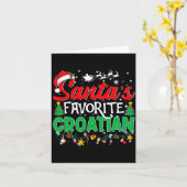 Funny Santas Favorite Croatian Christmas Santa  Kaart (Gele Bloem)