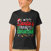 Funny Santas Favorite Croatian Christmas Santa  T-shirt (Voorkant)