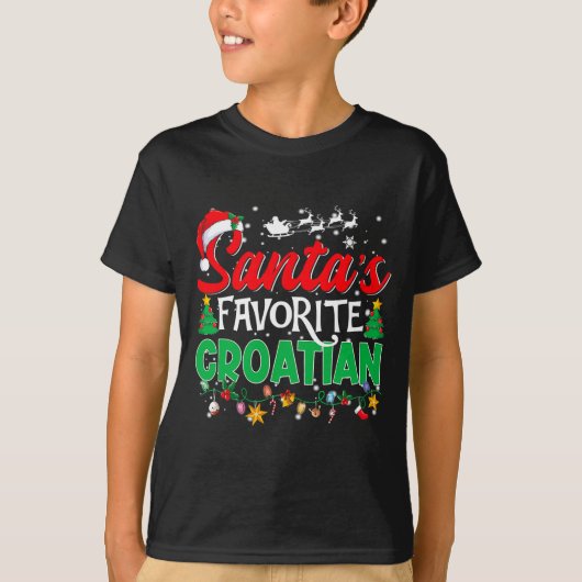 Funny Santas Favorite Croatian Christmas Santa  T-shirt (Voorkant)