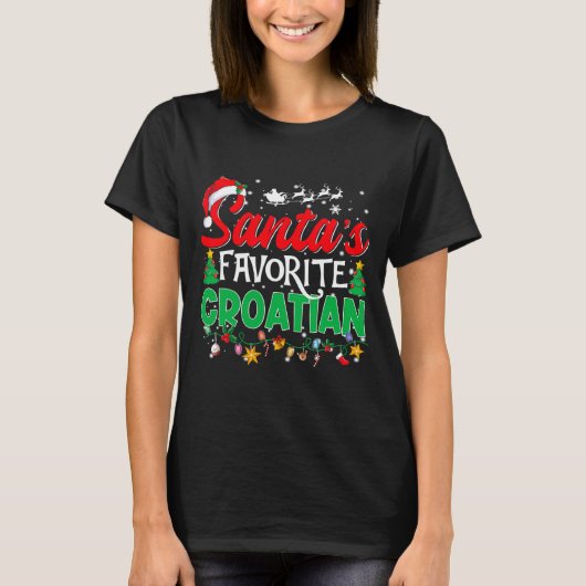 Funny Santas Favorite Croatian Christmas Santa  T-shirt (Voorkant)