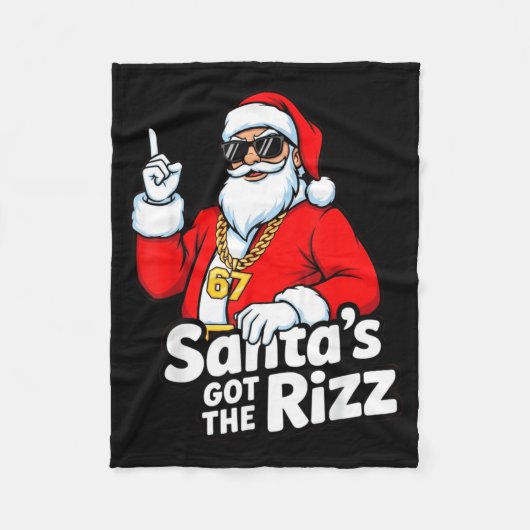 Funny Santa's Got The Rizz Christmas Meme 67 Fleece Deken (Voorkant)