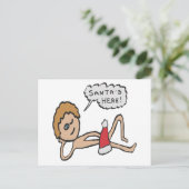 Funny Santa's Here Xmas Humor Briefkaart (Staand voorkant)