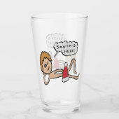 Funny Santa's Here Xmas Humor Glas (Voorkant)