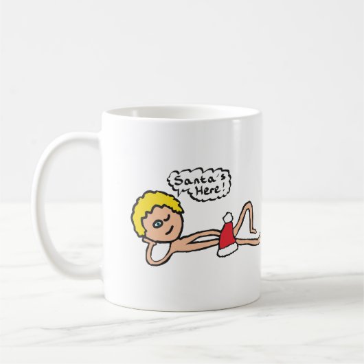 Funny Santa's Here Xmas Humor Koffiemok (Links)