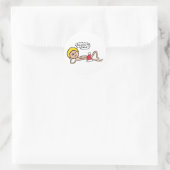 Funny Santa's Here Xmas Humor Ronde Sticker (Tas)