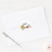 Funny Santa's Here Xmas Humor Ronde Sticker (Envelop)