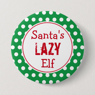 Funny Santa's Lazy Elf Kerstmis Button Pin