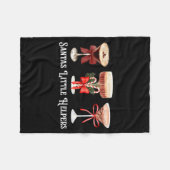 Funny Santa's Little Helper Martini Tail Merry Chr Fleece Deken (Voorkant (Horizontaal))