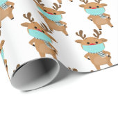 Funny Santa's rendiertje in de gevarencamera Kerst Cadeaupapier (Rol Hoek)