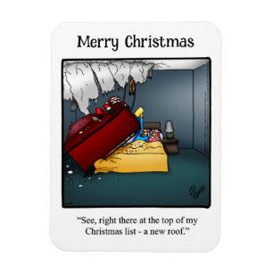 Funny Santa's Roof Gift Humor Magnet Gift Magneet