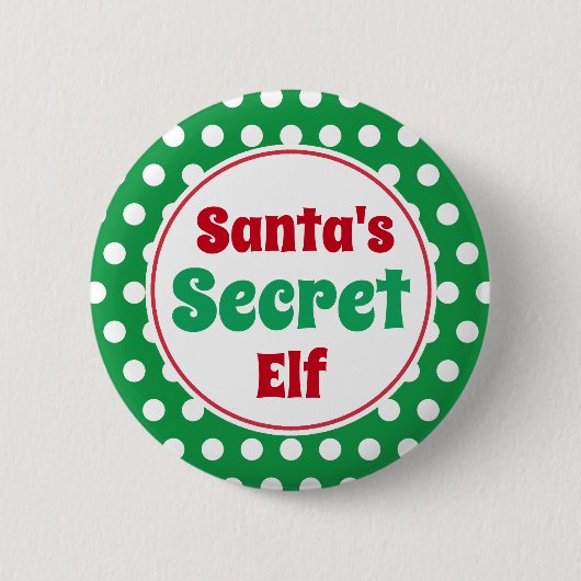 Funny Santa's Secret Elf Kerst Button Pin (Voorkant)