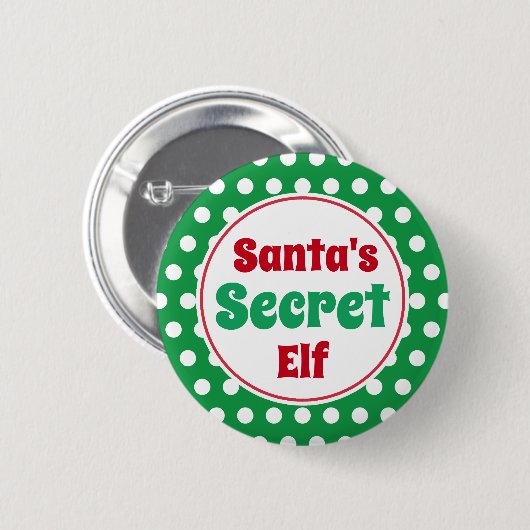 Funny Santa's Secret Elf Kerst Button Pin (Voorkant /achterkant)