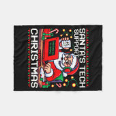 Funny Santa's Tech Suprt Rebooting Christmas Ugly  Fleece Deken (Voorkant (Horizontaal))