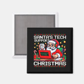 Funny Santa's Tech Suprt Rebooting Christmas Ugly  Magneet (Voorkant / Achterkant)