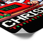 Funny Santa's Tech Suprt Rebooting Christmas Ugly Poster (Hoek)