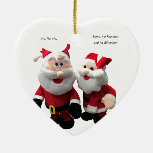 Funny Santa's Telling Jokes Kerstmis Keramisch Ornament (Achterkant)
