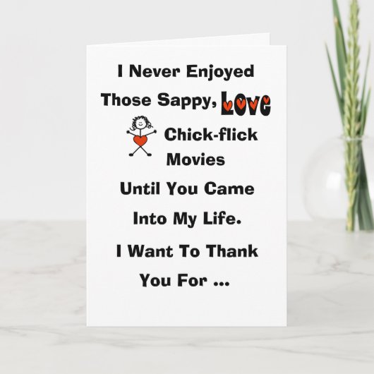Funny Sappy Chick-flick Card Kaart (Voorkant)