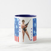 Funny Sarah Palin pistool aan de Mok (Midden)