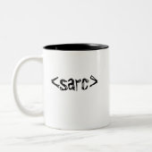 Funny Sarcasm Code Label Tweekleurige Koffiemok (Links)