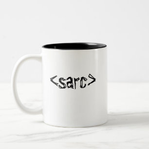 Funny Sarcasm Code Label Tweekleurige Koffiemok