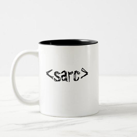 Funny Sarcasm Code Label Tweekleurige Koffiemok (Links)
