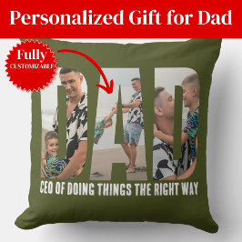Funny Sarcasm Dad Photo Collage Throw Pillow Kussen