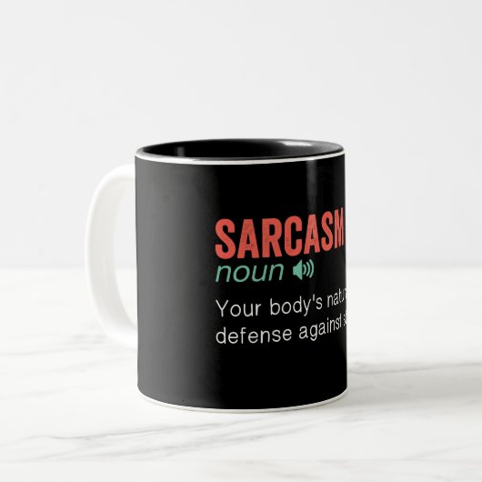 Funny Sarcasm Definition Tweekleurige Koffiemok (Voorkant links)