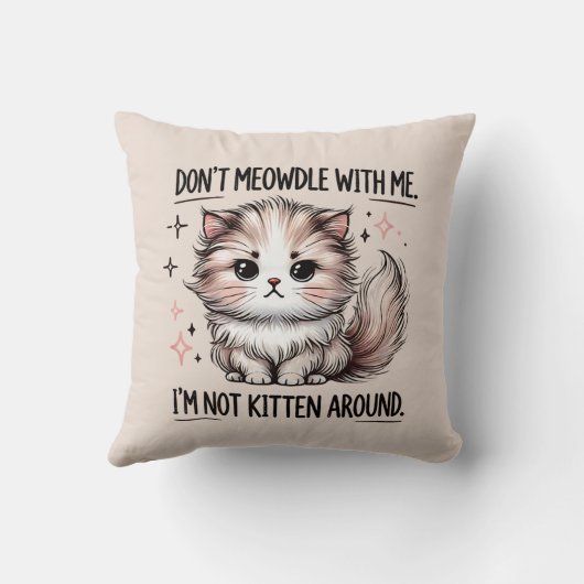 Funny sarcasm kitten word art  kussen (Achterkant)