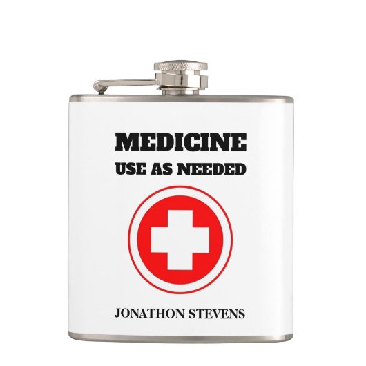 Funny Sarcasm Red Cross Medicine Quote Heupfles (Voorkant)