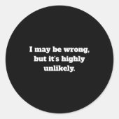 Funny Sarcasm  Ronde Sticker (Voorkant)