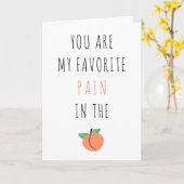 Funny Sarcastic Anti-Valentijnsdag Peach Pain Kaart (Gele Bloem)