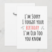 Funny  sarcastic birthday feestdagenkaart (Voorkant / Achterkant)