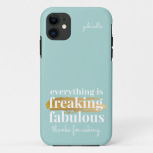 Funny Sarcastic Blauwgroen Freaking Fabulous Gezeg Case-Mate iPhone Case