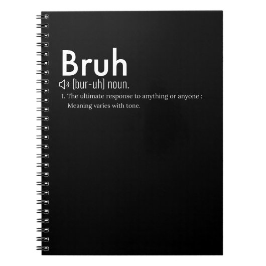 Funny Sarcastic Bruh Definition - Sarcastic Quote Notitieboek (Voorkant)